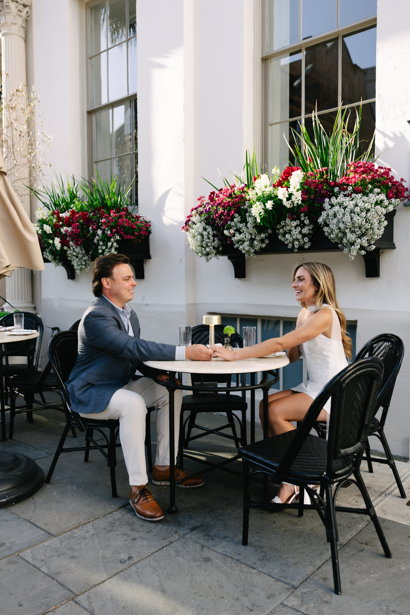 Leah and Mike at a cafe