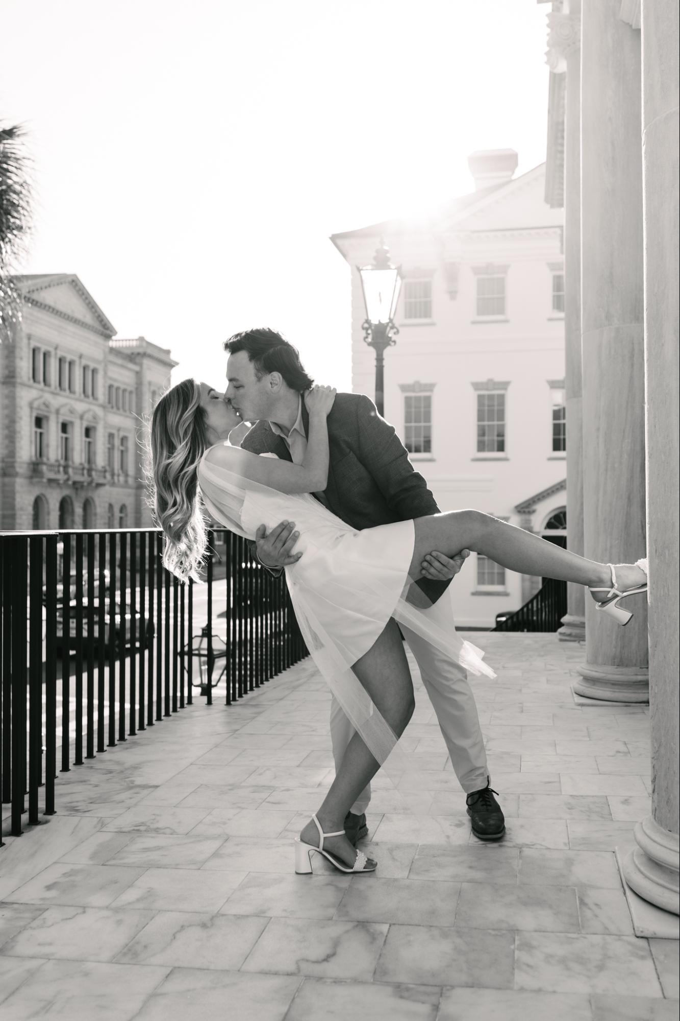 Leah and Mike kissing
